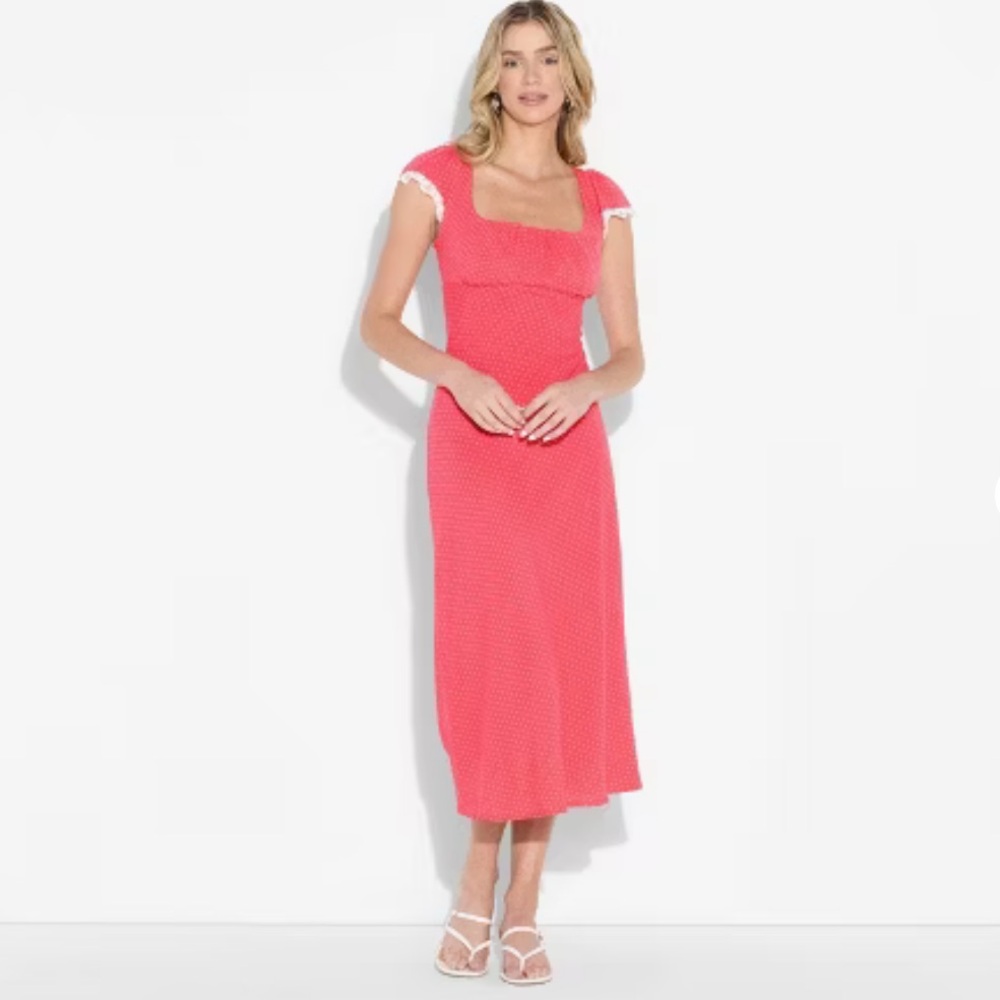 Wild Fable Rose Red Midi Dress